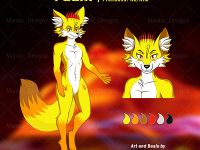 Fennec Fox Furry Fursona Mini Ref Sheet Art by Maniac_Designz commissionart commissionsopen fennec fox foxart foxlover furry artist furry reference sheet furryart furrycommissions furryfandom maniac designz mini ref sheet