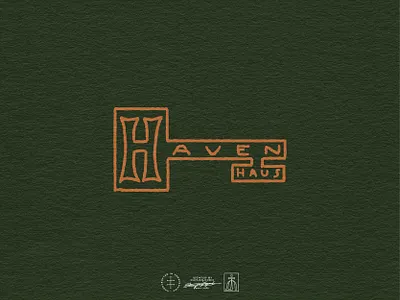 Haven Haus Key Submark brand design brand identity brand mark branding branding design hand drawn home hotel house identity design key lettering logo logo design minimal property retro simple vintage visual identity