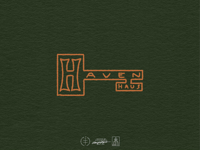 Haven Haus Key Submark brand design brand identity brand mark branding branding design hand drawn home hotel house identity design key lettering logo logo design minimal property retro simple vintage visual identity