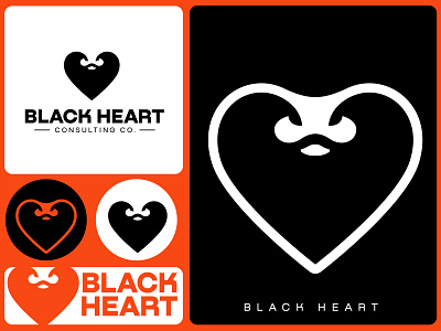 Black Heart alex seciu branding cobra cobra logo heart logo logo design logo designer negative space negative space logo snake logo