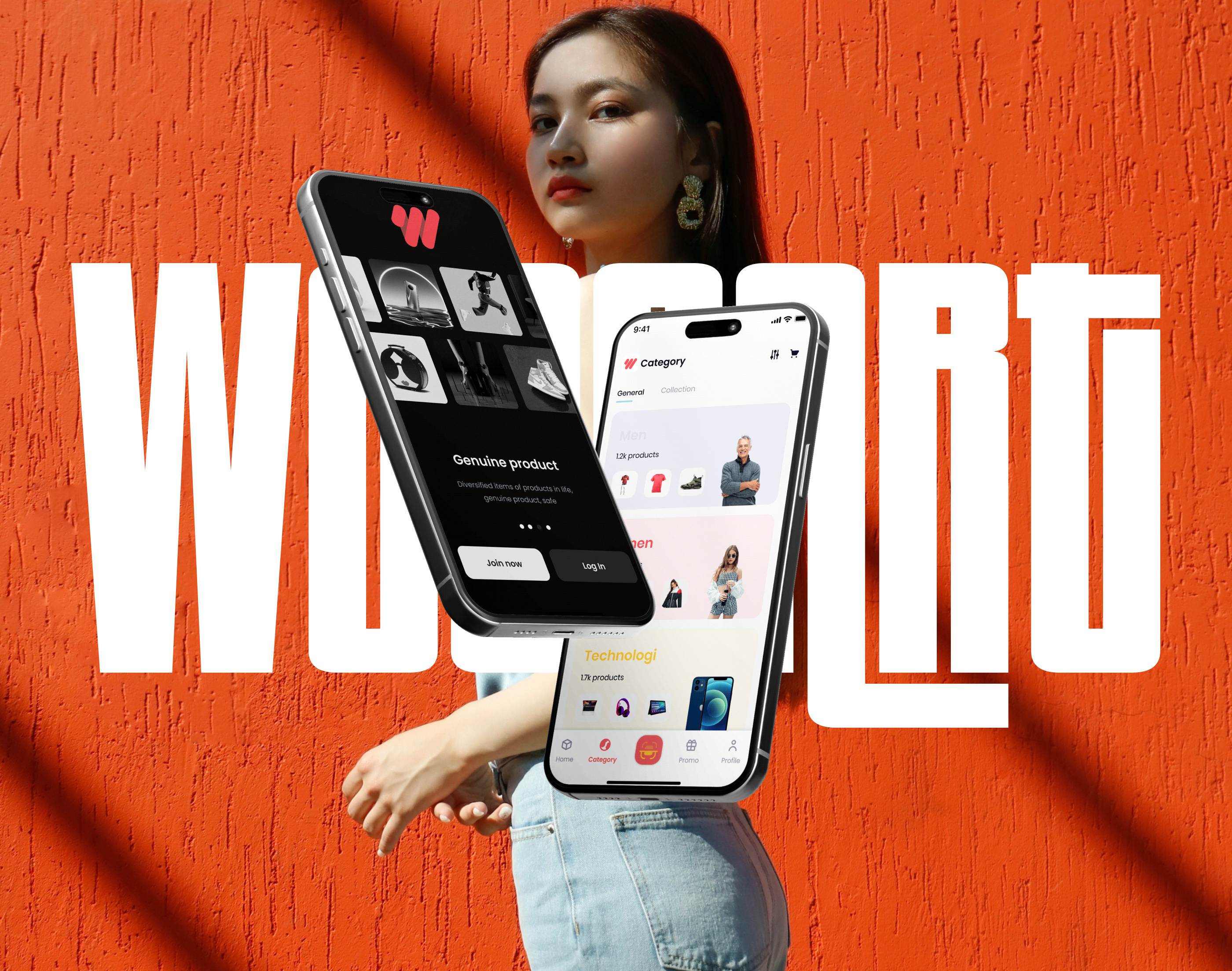 WooCart - Ecommerce Mobile App app design branding design figma graphic design home page illustration landing page mobile mobile app mobile app design ui ui design user experience user interface