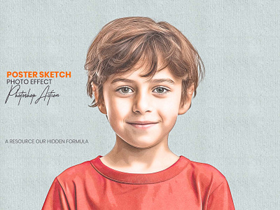 Poster Sketch Photoshop Action branding design effect illustration ink art modern photo effect photoshop photoshop action psd ui