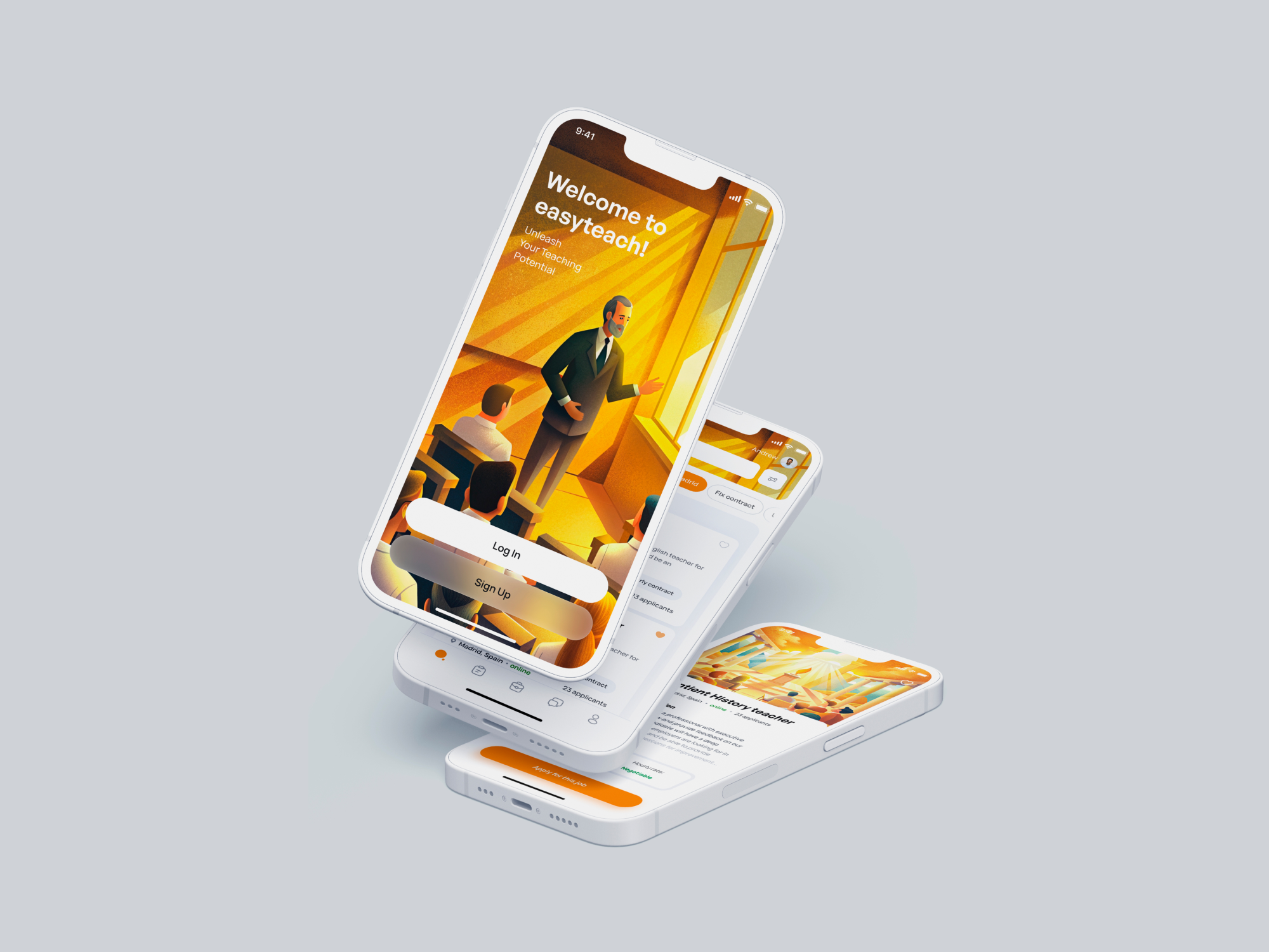 Teacher job search mobile app app design edtech graphic design illustration job apply job search mobile app teaching teaching platform ui ui illustration ux vector