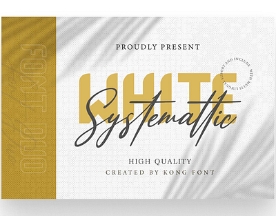 White Systemattic Font - Duo Font 3d animation branding design font graphic design handwritten illustration italic logo logotype motion graphics script typeface ui