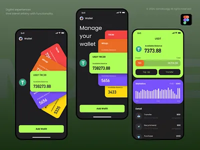Blockchain Wallet App UI blockchain chart mobile ui ux wallet