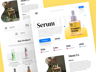 Serum Website beauty cosmetics landing page serum serum website skin care products skincare uiux web design website