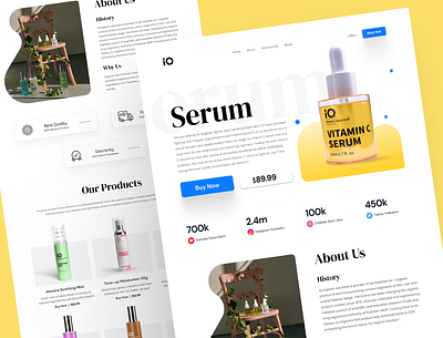 Serum Website beauty cosmetics landing page serum serum website skin care products skincare uiux web design website