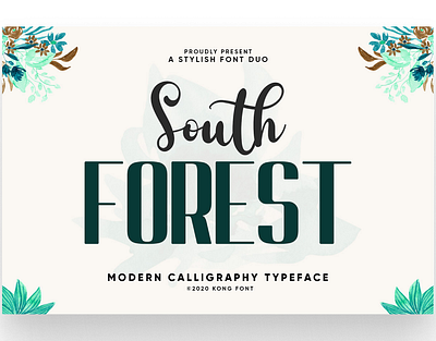 South Forest Font - Duo Font 3d animation branding design font graphic design handwritten illustration italic logo logotype motion graphics script typeface ui