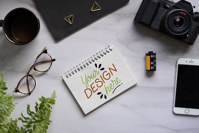 Ring Spiral Mini Notes Mockup branding camera coffee cup diary glasses graphic design logo mockup product stationary