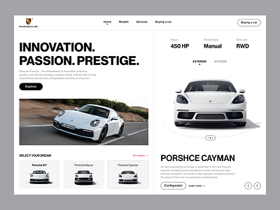 Porsche website branding car cars clean design graphic design home porsche product promotion swiss ui ux uxui