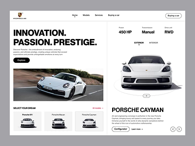 Porsche website branding car cars clean design graphic design home porsche product promotion swiss ui ux uxui