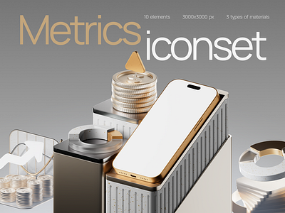 Metrics icon set (part 2) 3d 3d icon analytics design graphic design icon iconset metric stat statistic ui ux web