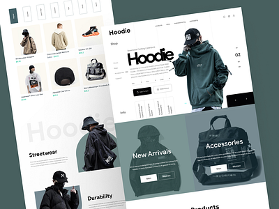Shopify Hoodie Website clothing fashion hoodie landing page leatherjacket menwear t shirt uiux web design website