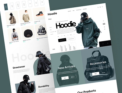 Shopify Hoodie Website clothing fashion hoodie landing page leatherjacket menwear t shirt uiux web design website