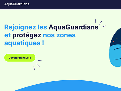 Landing page fictive : Aquaguardians brief fictif figma landing page premier projet ui web designer