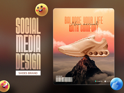 Social media design for shoes brand/banner/ads/post! 3d ads banner branding graphic design marketing poster shoes shoesads shoesbrad socialmediadesign ui