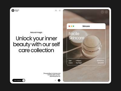 Skincare magic - beauty products shop beauty branding clean concept design graphic design home logo product skincare swiss ui ux uxui website