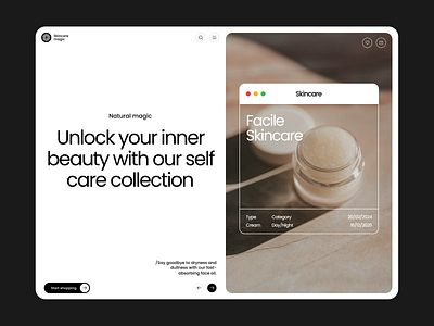 Skincare magic - beauty products shop beauty branding concept design skincare swiss ui uxui