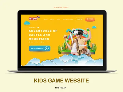 Kids Play Responsive website design branding design game graphic design illustration kids website landing page typography ui ui ux website website design