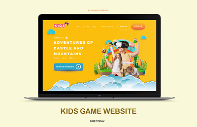 Kids Play Responsive website design branding design game graphic design illustration kids website landing page typography ui ui ux website website design