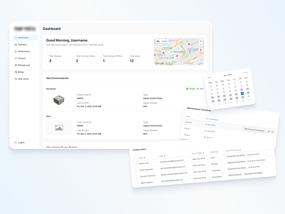 Pump station management system | Home dashboard appdesign calendar charts dailyui dashboard data design pump management saas table uidesign userexperience userinterface uxdesign water pump