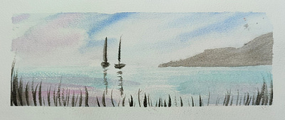 Aquarelle : Evasion marine aquarelle dessin océan plage tuto