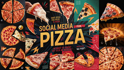 PIZZA SOCIAL MEDIA POSTER DESIGN 3d animation branding custom design design graphic design illustration logo logo design motion graphics socail media poster design vector
