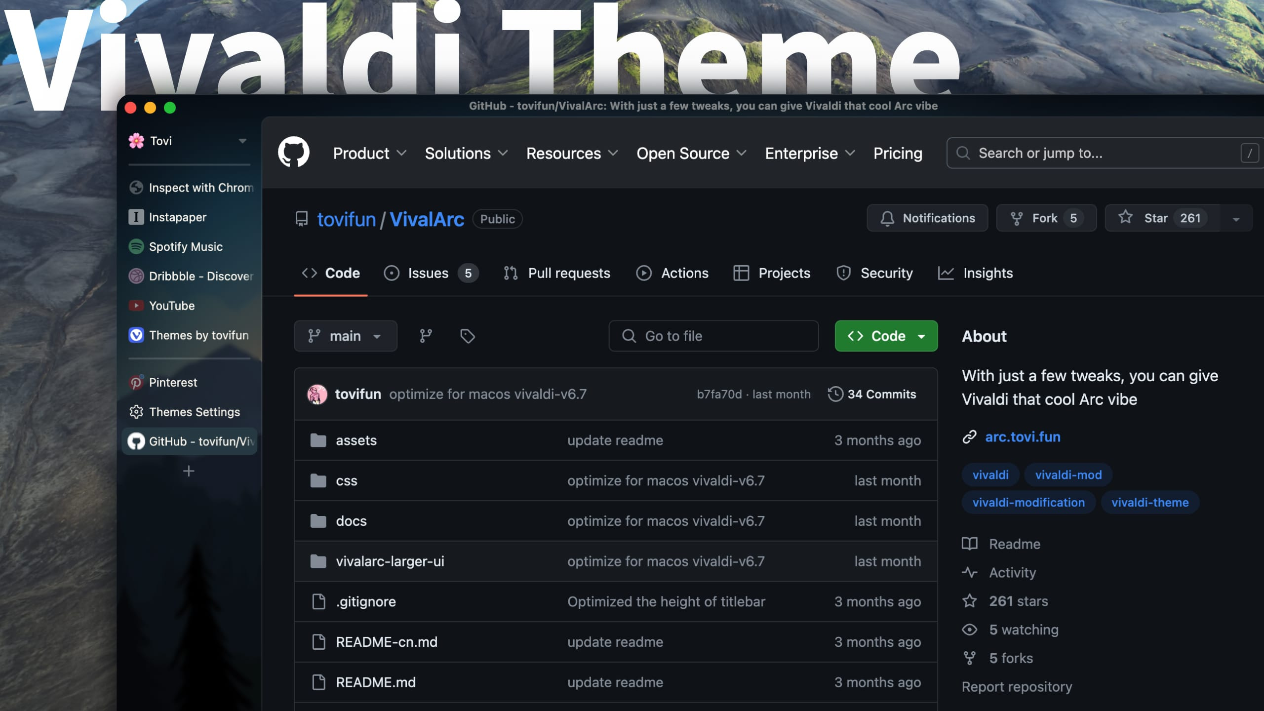 Recommended Vivaldi Themes landing motion ui