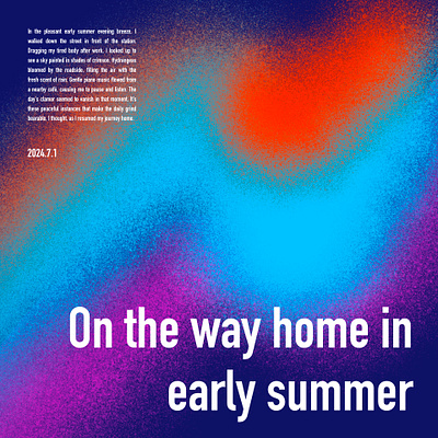 On the way home in early summer abstract art design gradation illustration minimal