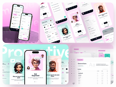 Promotive - Project management mobile app appdesign apps crreative design designsystem mobile mobile app project project management task ui uicard uikit user interface userexperience ux
