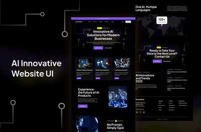 Innovative AI landing Page adobe xd figma graphic design landing age ui ui ux website design