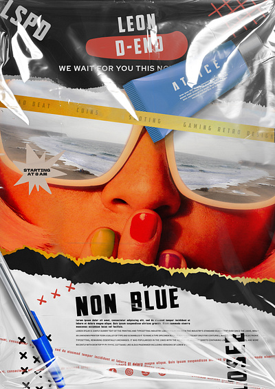 Non Blue Poster animation branding design graphic design illustration logo poster typography ui ux vector