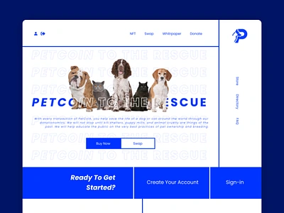 PetCoin Landing Page Design - NFT, Donation, Pet Rescue Platform animal charity animal welfare blockchain charity charity coin crypto design crypto donation crypto donations cryptocurrency platform donation based cryptocurrency dribbble shot kill shelters landing page landing page inspiration nft platform pet ownership pet rescue petcoin puppy mills web design web design inspiration