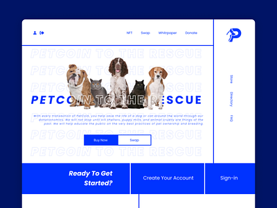 PetCoin Landing Page Design - NFT, Donation, Pet Rescue Platform animal charity animal welfare blockchain charity charity coin crypto design crypto donation crypto donations cryptocurrency platform donation based cryptocurrency dribbble shot kill shelters landing page landing page inspiration nft platform pet ownership pet rescue petcoin puppy mills web design web design inspiration