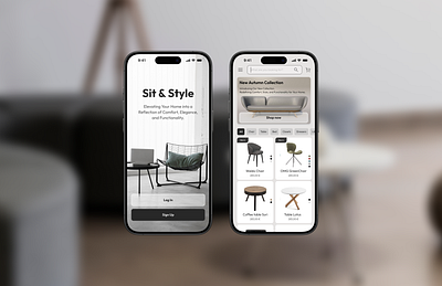 Application for buying furniture ui