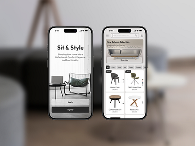 Application for buying furniture ui