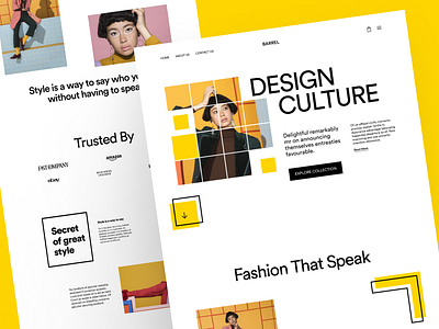 Fashion Company Website apparel clothing design fashion fashion company landing page t shirt uiux web design website