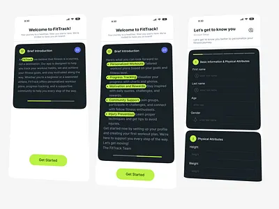 Onboarding flow design fitness fitness app fitnessapp onboarding product design sports sports app ui ui design uidesign uiux design