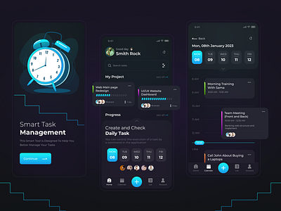 Task Management UI/UX alarming app app designer dashboard ui figma ui designer manage tasks app management app mobile app designer mobile app ui mobile app ux mobile ui mobile ux task app task app ui task management app tasker app trading app