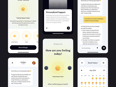 MindMate: Your Personalized Wellness Companion ai ai assistant ai mental ai startup android animation application health app ios meditation mental mental health mind mindfulness mood motion graphics therapy ui ux wellness