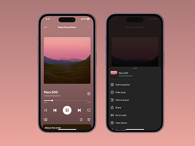 Spotify Menus app clean design illustration interface ios menu minimal spotify ui