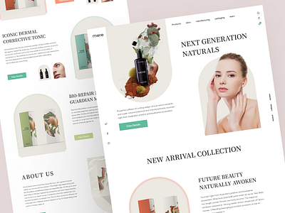 Cosmetic Product Website beauty cosmetic product cosmetics landing page mackup serum skincare uiux user interface web design website