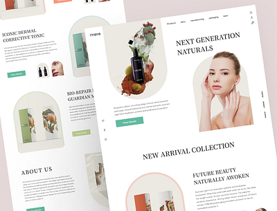 Cosmetic Product Website beauty cosmetic product cosmetics landing page mackup serum skincare uiux user interface web design website