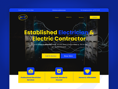 Jet Electric | Premium Landing Page Design for Electricians electric industry site