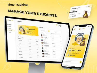 Monthly Tracker - Time Tracking Template branding brigit.dev design feature graphic design illustration logo monthly tracker saas tempalte time tracking tracker tracking ui ux vector