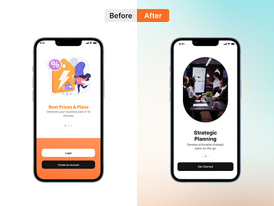 Bizplanr App - Redesign after before before after business planer clean design mobile app modern planer app planer mobile app redesign redesign mobile app ui ux