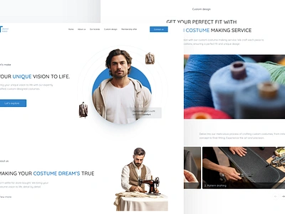 Tailored thread - Website for men's customized costume shop ui ux website