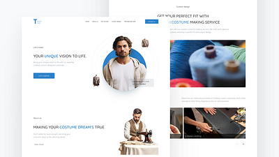 Tailored thread - Website for men's customized costume shop ui ux website