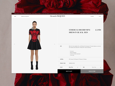 Alexander McQueen | Product – Redesign Concept alexander mcqueen brand design branding company couturier design designer fashion figma homepage interface mcqueen product redesign concept style ui uiux user interface web design website design