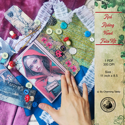 Red Riding Hood Folio Kit graphic design illustration junk journal